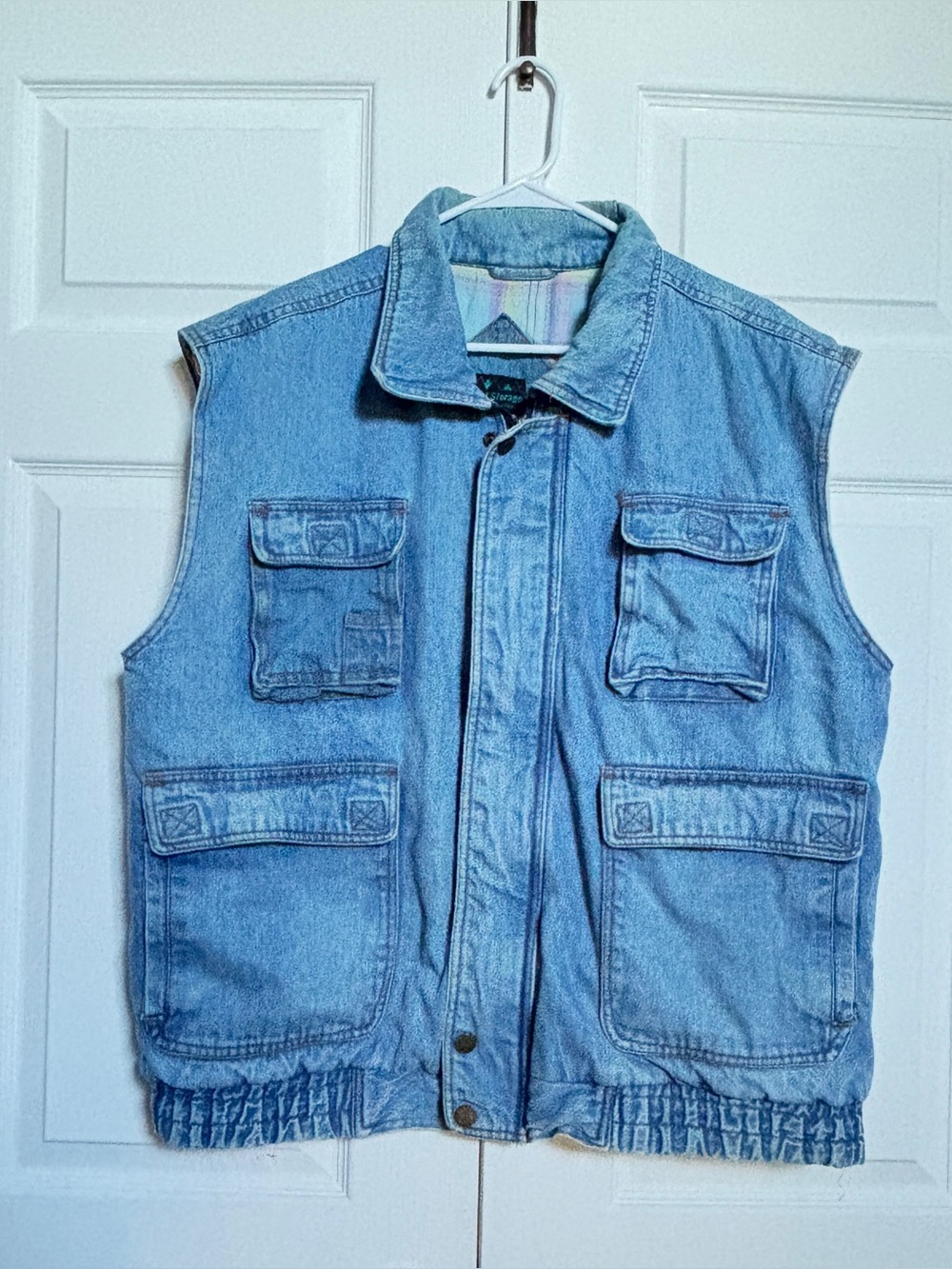 Vintage Cold Storage Denim Utility Vest Men’s L Quilted Fishing Outdoor